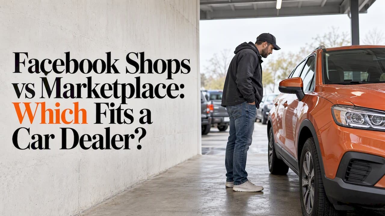 Facebook Shops vs Marketplace: Which Fits a Car Dealer?